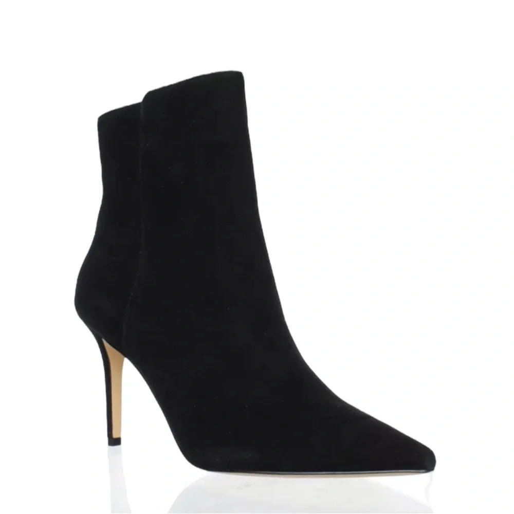 NWT $268 - J. Crew Suede Pointed Stiletto Ankle Boot in Black - Sz 11 - AE853